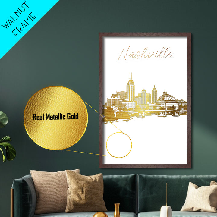 Naperville Illinois art, Metallic Gold Art, Best Friend Gifts, Metal Art, Wood Framed Art, Birthday Travel Gift, Destination Gift
