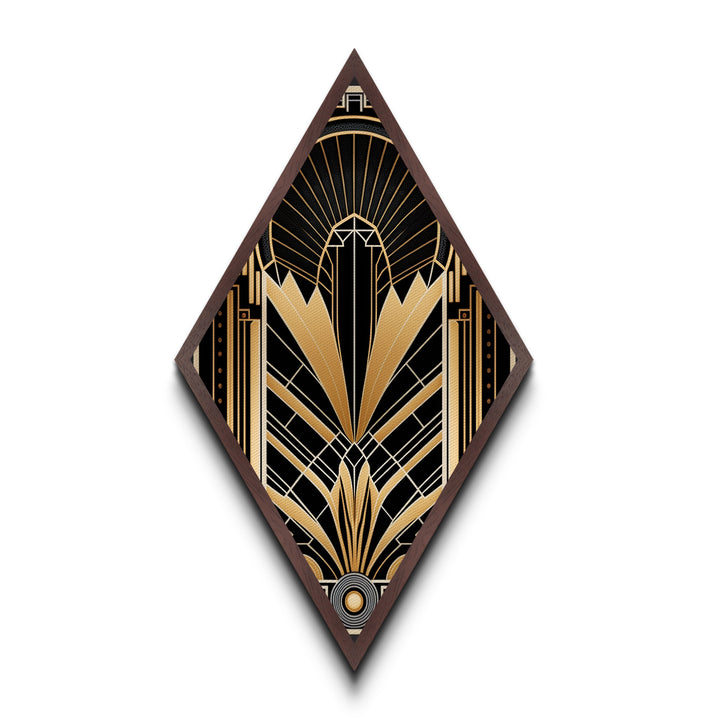 Retro Art Deco Wall Art Framed Canvas Art Print - Retro MCM Style Artwork - Office Decor - Mancave Wall Art - Diamond Shaped
