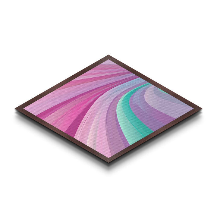 Dream Swirl Diamond Shaped Canvas Embossed Print soft pastel pink green abstract wall decor modern teen girl room unique aesthetic print