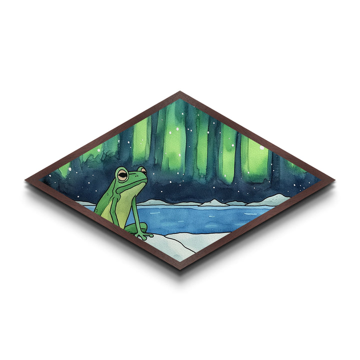 Poison Frog In The Arctic, Whimsical Wall Art, Diamond Shaped Wall Art, Whimsical Boho Decor