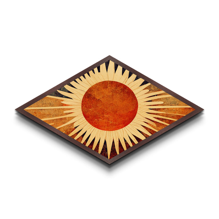 Art Deco Starburst - Framed Canvas Art Print - Funk Retro Mid-Century Modern Wall Art, Sun Burst, Sunset Painting, MCM Decor