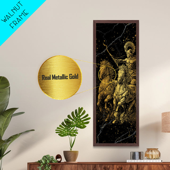 Roman Chariot - Roman Arena Art, Wood Framed Art, Metallic Gold Art, Metal Art, Metal Painting, Gold Metallic Wall Art, Manly Decor