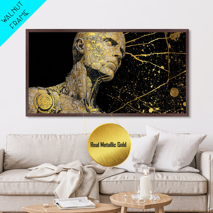 Metallic Gold Metal Print, Coeus God of Intelligence, Greek Mythology Wall Art, Ancient Greece Decor, Luxury Gold Foil Artwork