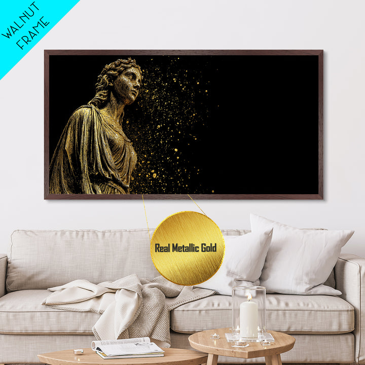 Helen of Troy Metallic Gold Art, Ancient Greek Mythology Figure, Elegant Classical Portrait, Legendary Beauty Wall Decor