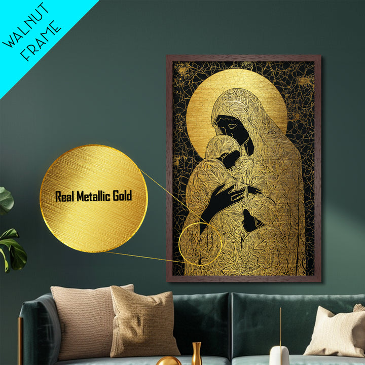 Hermes Greek God Leaping, Mythology Divine Messenger, Metallic Gold Art Print, Ancient Greek Wall Decor, Real Wood Frame