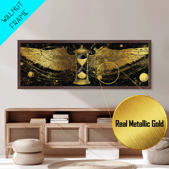 Astraeus Titan Of Stars Artwork, Greek Mythology Metallic Gold Metal Print, Celestial Titan Wall Art, Real Wood Frame
