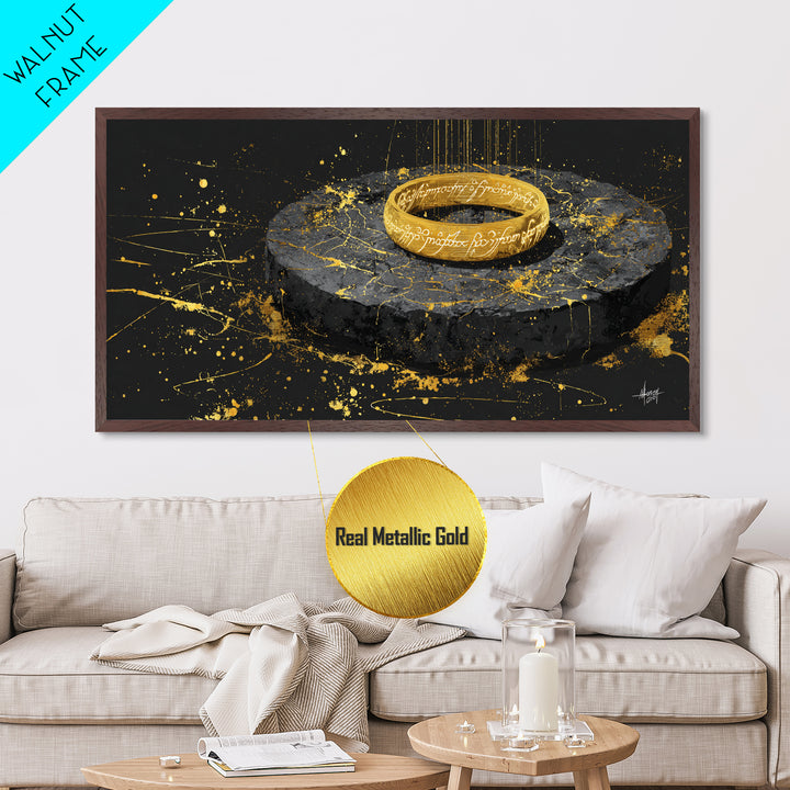 Mythic Norse Warriors Metallic Gold Art Viking Battle Silhouette Metal Art, Office Wall Decor or Dad Gift framed in real wood