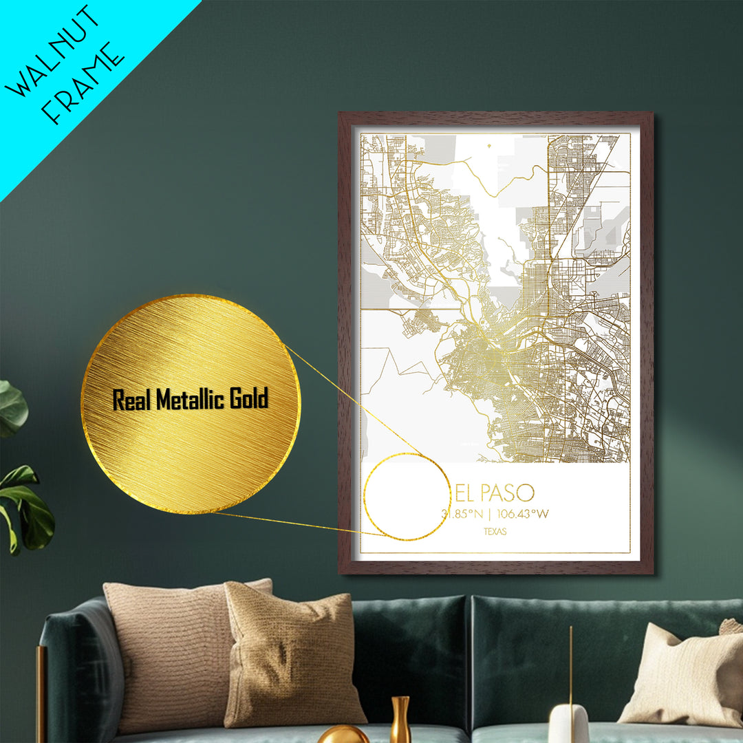 Elk Grove California City street map, Metallic Gold Print, Metal Art, wood framed map, black and gold, Gold Street Map Art, Modern Wall Art