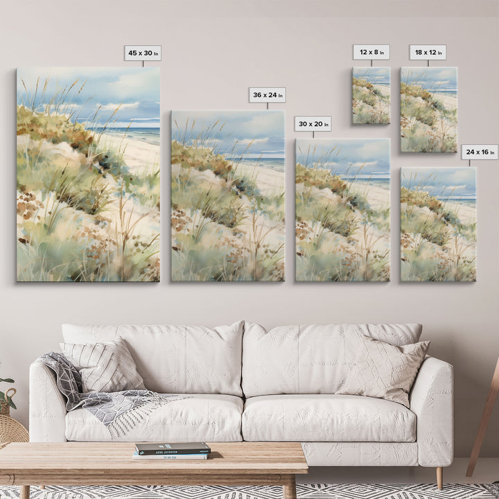Abstract Coastal Painting Canvas Print Wall Art Vintage Beach Print Girly Apartment Decor Seascape Print, 3 Piece Wall Art, Boho Decor
