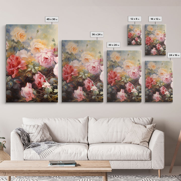 Colorful Art, Roses, Flower Wall Art, Floral Print, Canvas Print, Set Of 3 Prints, Wall Art, 3 Piece Wall Art, Office Decor, Kitchen Art