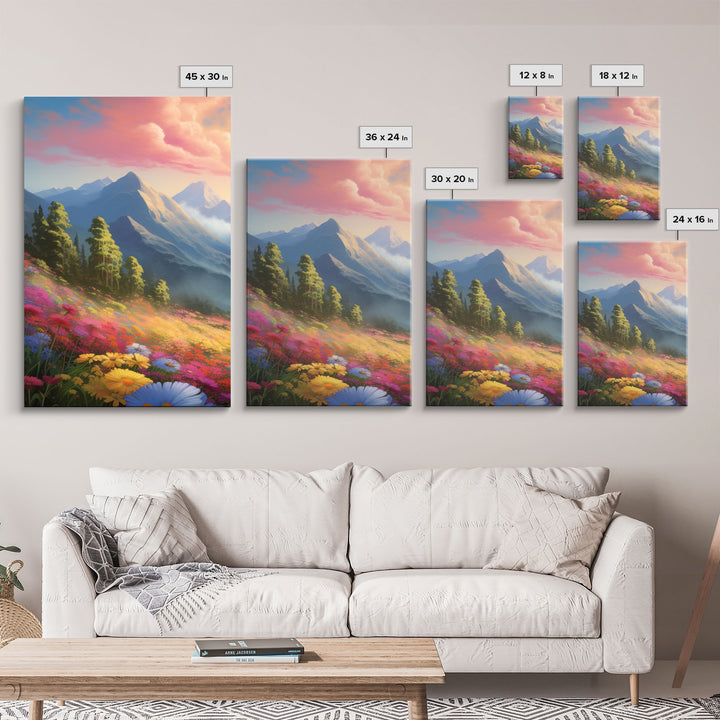 3 Piece Mountain Painting Set, Original Art, Framed Canvas Prints, Colorful Wall Art, Landscape Paintings, Living Room Decor, Wall Hanging