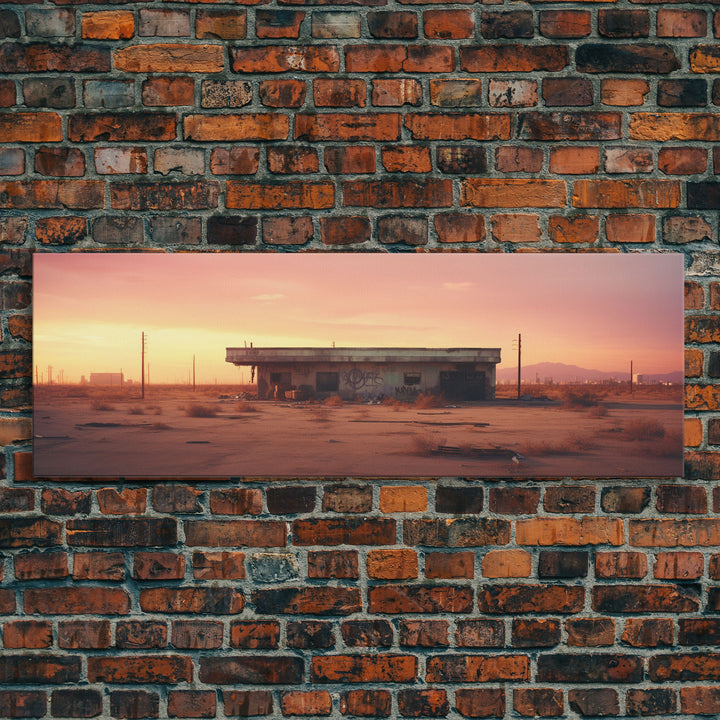 Urban Decay Graffiti Punk Wall Art, Street Art, Framed Canvas Print, Abandoned Diner, Limited Edition, High Quality Art, Game Room Art