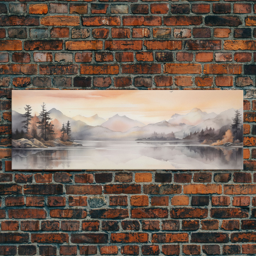 Fall Wall Art, Watercolor Landscape Painting Framed Canvas Print, Landscape Painting, Oil Painting, Vintage Landscap, Fall Landscape