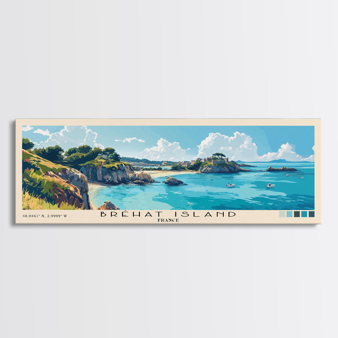 Bréhat Island, France Panoramic Print, Vacation Gift, France Wall Art, Vacation Wall Art, Vacatation Memories, Beach Decor, Beach Or Lakehouse Art