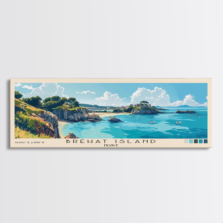 Bréhat Island, France Panoramic Print, Vacation Gift, France Wall Art, Vacation Wall Art, Vacatation Memories, Beach Decor, Beach Or Lakehouse Art