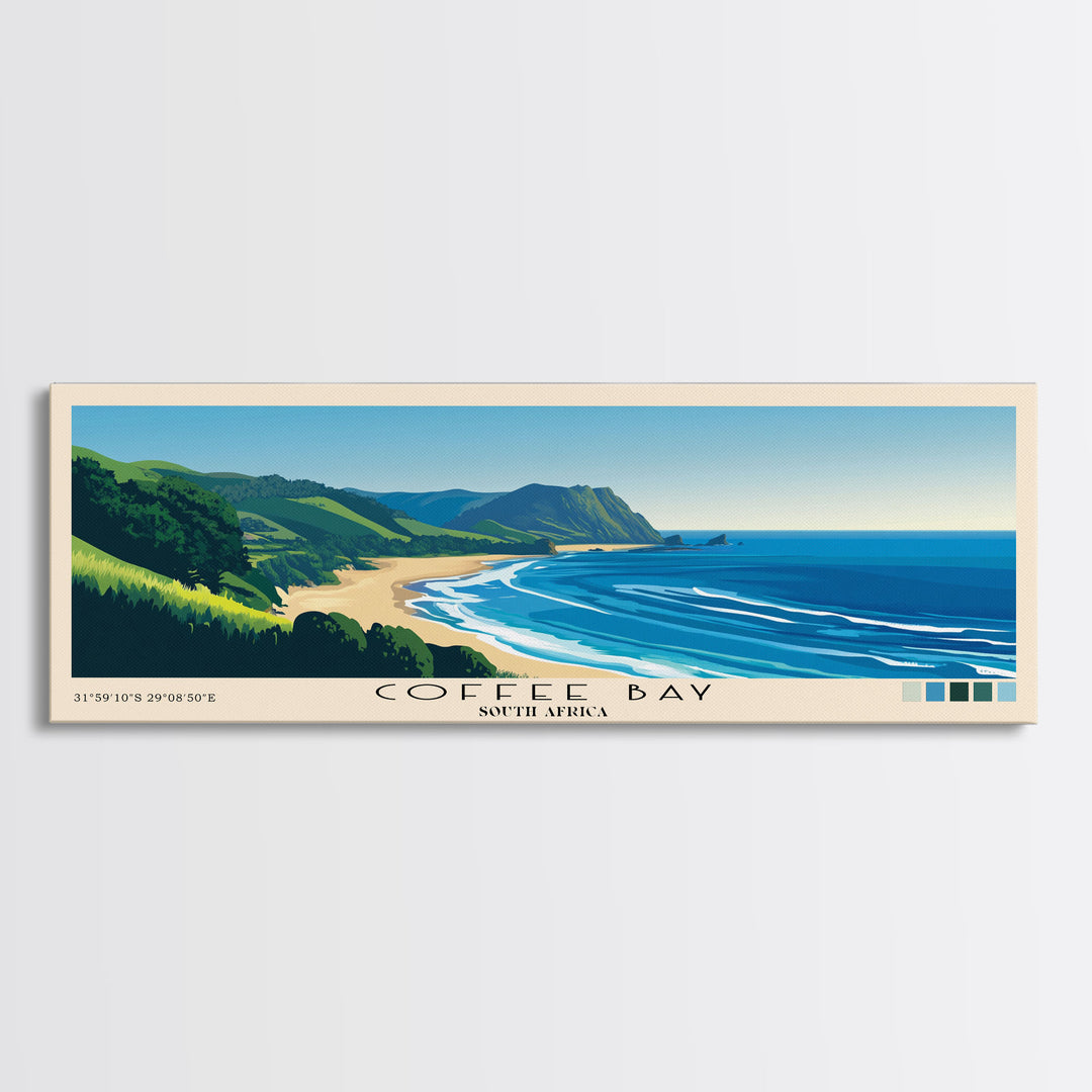 Coffee Bay, South Africa Panoramic Print, Vacation Gift, South Africa Wall Art, Vacation Wall Art, Vacatation Memories, Beach Decor, Beach Or Lakehouse Art