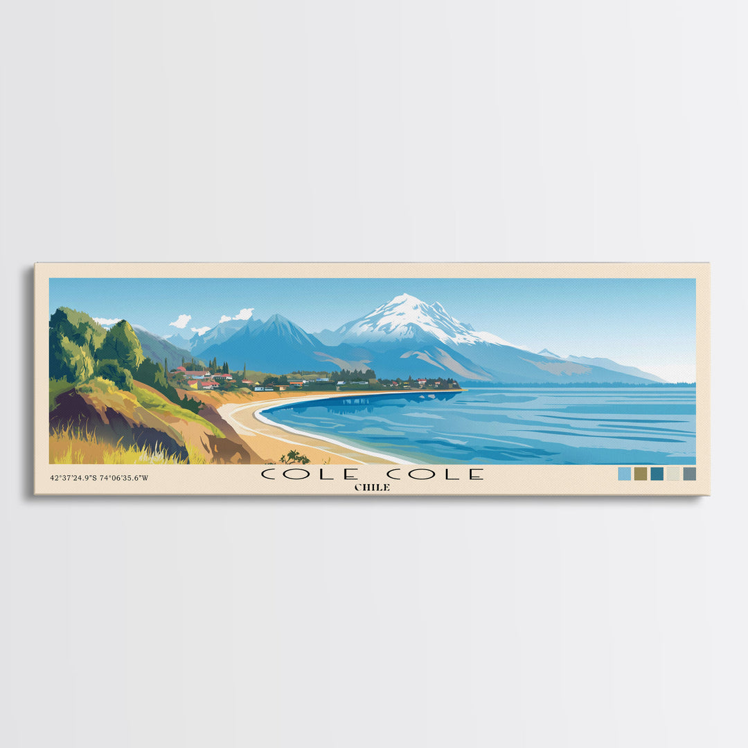 Cole Cole, Chile Panoramic Print, Vacation Gift, Chile Wall Art, Vacation Wall Art, Vacatation Memories, Beach Decor, Beach Or Lakehouse Art