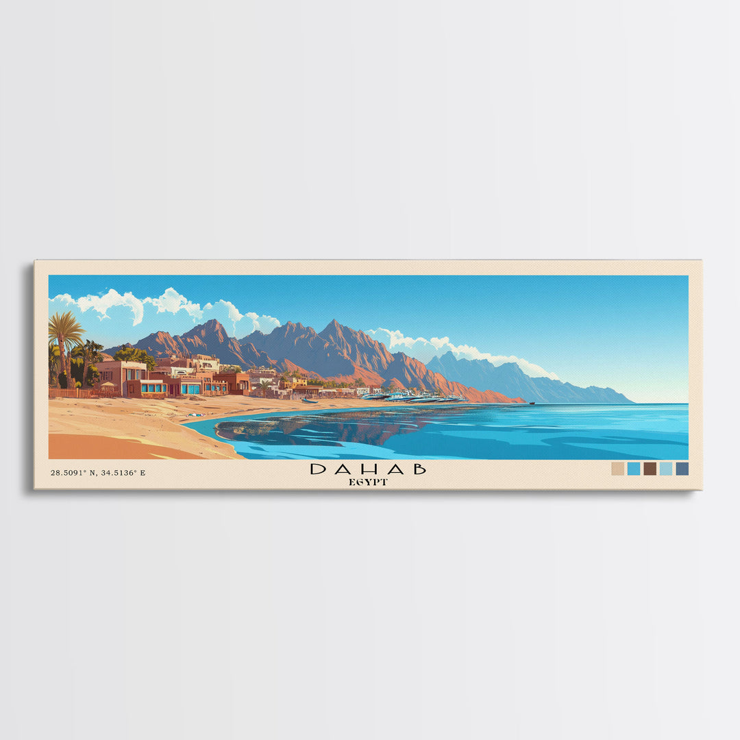 Dahab, Egypt Panoramic Print, Vacation Gift, Egypt Wall Art, Vacation Wall Art, Vacatation Memories, Beach Decor, Beach Or Lakehouse Art