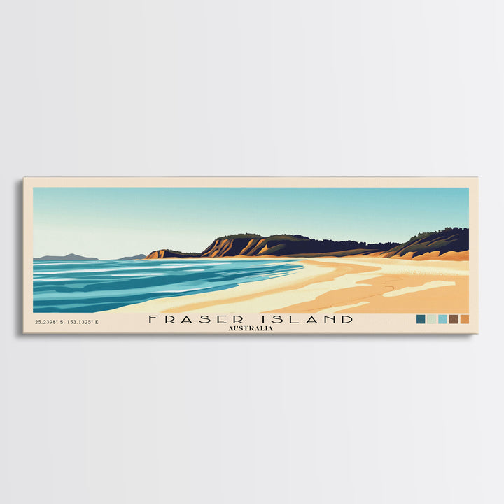 Fraser Island, Australia Panoramic Print, Vacation Gift, Australia Wall Art, Vacation Wall Art, Vacatation Memories, Beach Decor, Beach Or Lakehouse Art