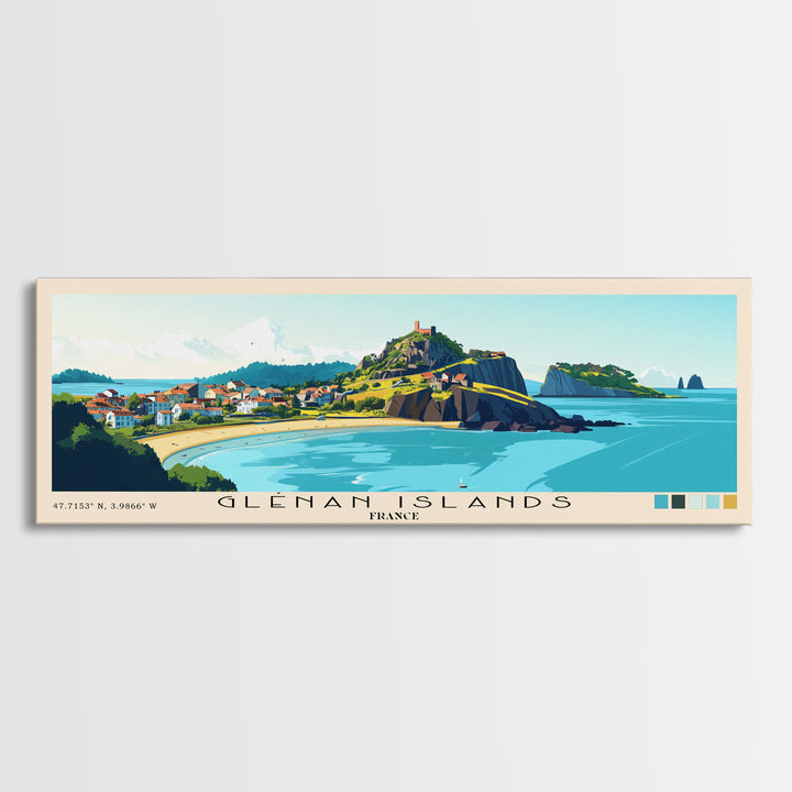 Glénan Islands, France Panoramic Print, Vacation Gift, France Wall Art, Vacation Wall Art, Vacatation Memories, Beach Decor, Beach Or Lakehouse Art