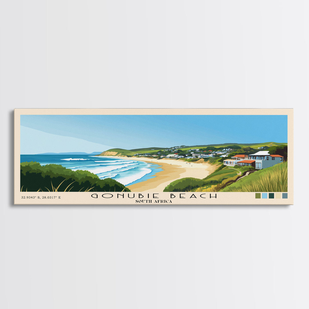 Gonubie Beach, South Africa Panoramic Print, Vacation Gift, South Africa Wall Art, Vacation Wall Art, Vacatation Memories, Beach Decor, Beach Or Lakehouse Art