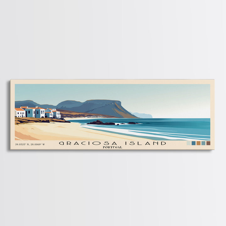 Graciosa Island, Portugal Panoramic Print, Vacation Gift, Portugal Wall Art, Vacation Wall Art, Vacatation Memories, Beach Decor, Beach Or Lakehouse Art