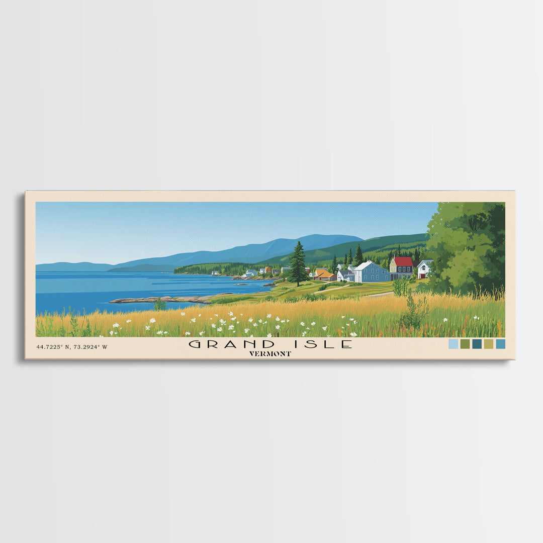 Grand Isle, Vermont Panoramic Print, Vacation Gift, Vermont Wall Art, Vacation Wall Art, Vacatation Memories, Beach Decor, Beach Or Lakehouse Art