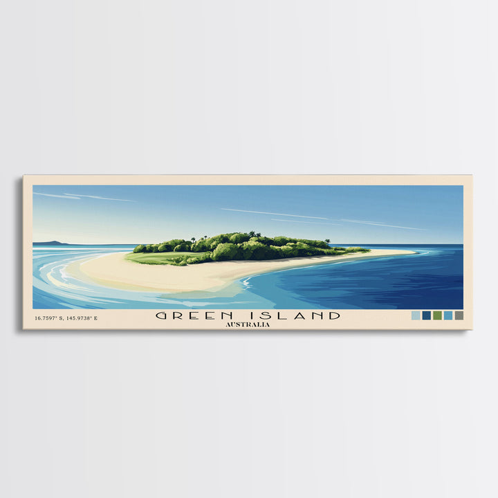 Green Island, Australia Panoramic Print, Vacation Gift, Australia Wall Art, Vacation Wall Art, Vacatation Memories, Beach Decor, Beach Or Lakehouse Art