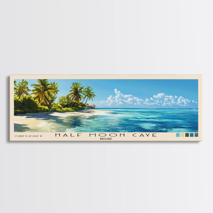 Half Moon Caye, Belize Panoramic Print, Vacation Gift, Belize Wall Art, Beach Painting, Beach Decor, Beach Or Lakehouse Art