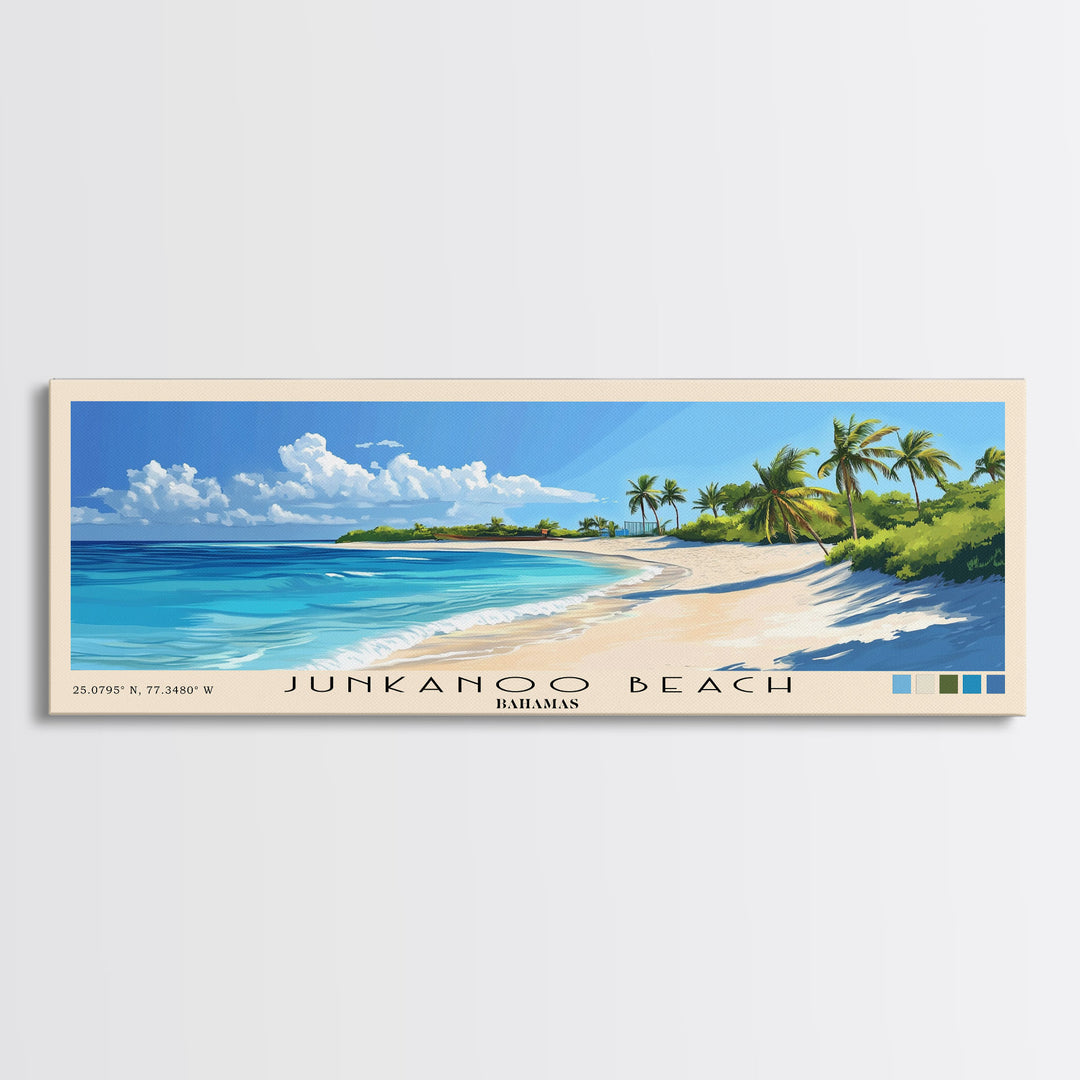 Junkanoo Beach, Bahamas Panoramic Print, Vacation Gift, Bahamas Wall Art, Vacation Wall Art, Vacatation Memories, Beach Decor, Beach Or Lakehouse Art