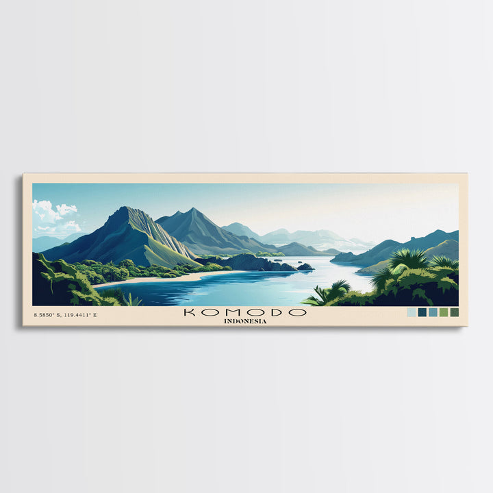 Komodo, Indonesia Panoramic Print, Vacation Gift, Indonesia Wall Art, Vacation Wall Art, Vacatation Memories, Beach Decor, Beach Or Lakehouse Art