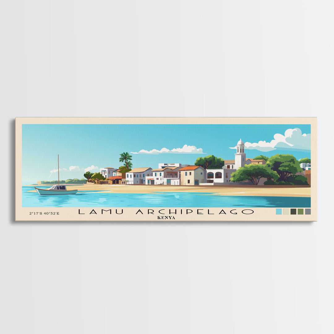 Lamu Archipelago, Kenya Panoramic Print, Vacation Gift, Kenya Wall Art, Vacation Wall Art, Vacatation Memories, Beach Decor, Beach Or Lakehouse Art
