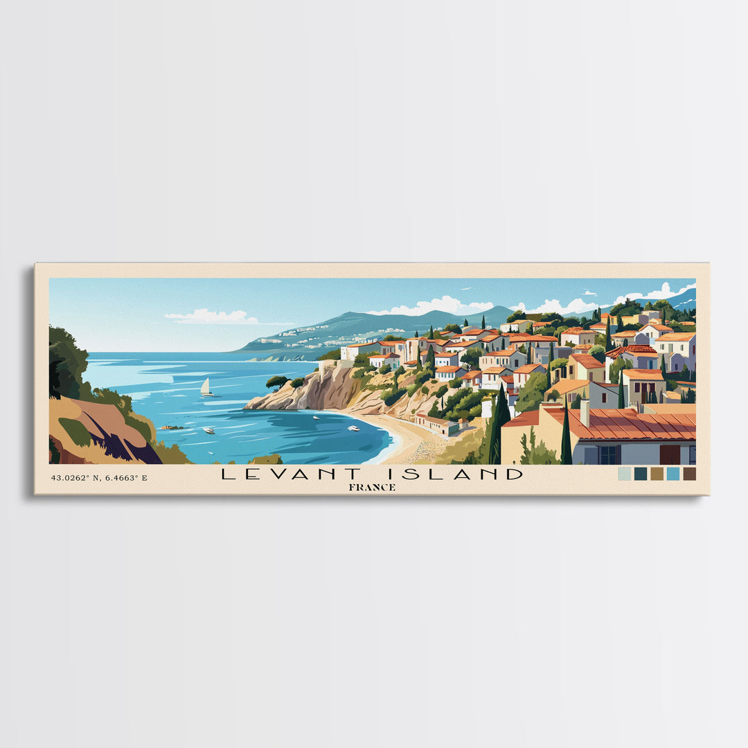 Levant Island, France Panoramic Print, Vacation Gift, France Wall Art, Vacation Wall Art, Vacatation Memories, Beach Decor, Beach Or Lakehouse Art