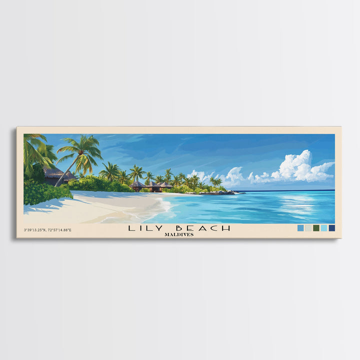 Lily Beach, Maldives Panoramic Print, Vacation Gift, Maldives Wall Art, Vacation Wall Art, Vacatation Memories, Beach Decor, Beach Or Lakehouse Art