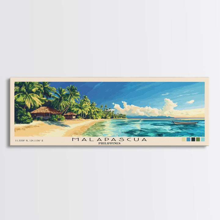 Malapascua, Philippines Panoramic Print, Vacation Gift, Philippines Wall Art, Vacation Wall Art, Vacatation Memories, Beach Decor, Beach Or Lakehouse Art