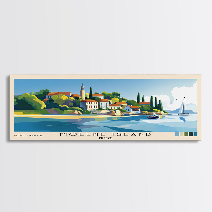 Molene Island, France Panoramic Print, Vacation Gift, France Wall Art, Beach Painting, Beach Decor, Beach Or Lakehouse Art