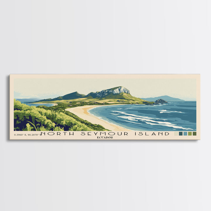 North Seymour Island, Ecuador Panoramic Print, Vacation Gift, Ecuador Wall Art, Vacation Wall Art, Vacatation Memories, Beach Decor, Beach Or Lakehouse Art