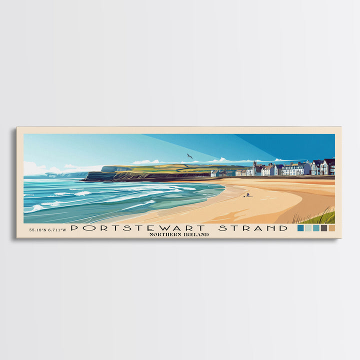 Portstewart Strand, Northern Ireland Panoramic Print, Vacation Gift, Northern Ireland Wall Art, Vacation Wall Art, Vacatation Memories, Beach Decor, Beach Or Lakehouse Art