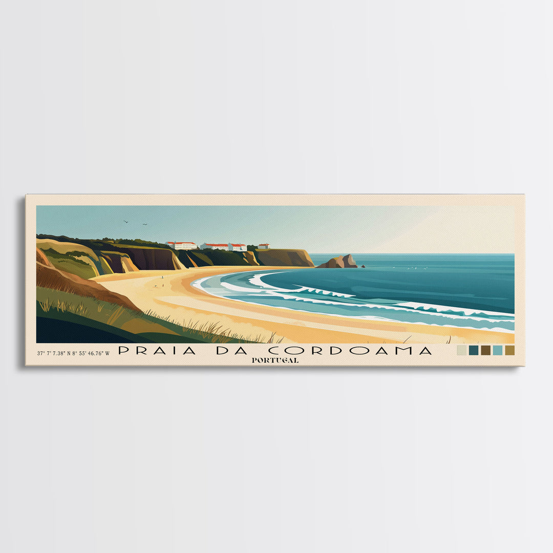 Praia da Cordoama, Portugal Panoramic Print, Vacation Gift, Portugal Wall Art, Vacation Wall Art, Vacatation Memories, Beach Decor, Beach Or Lakehouse Art