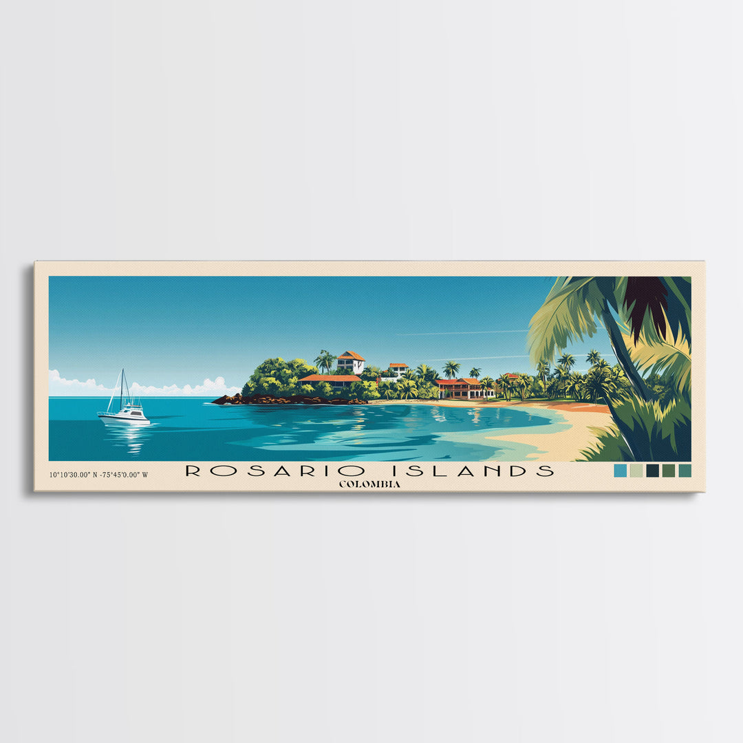 Rosario Islands, Colombia Panoramic Print, Vacation Gift, Colombia Wall Art, Vacation Wall Art, Vacatation Memories, Beach Decor, Beach Or Lakehouse Art