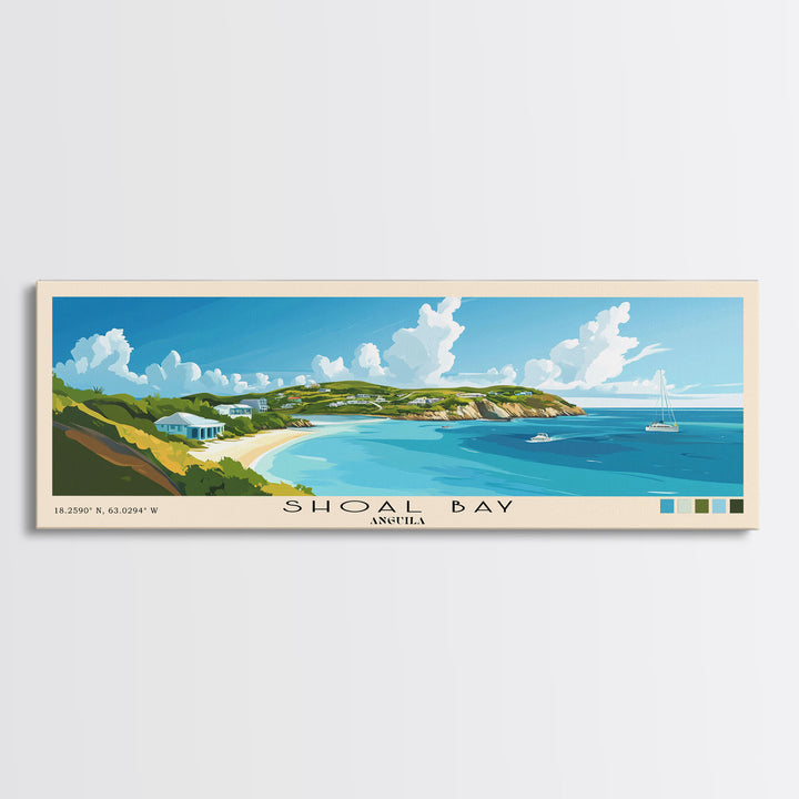 Shoal Bay, Anguila Panoramic Print, Vacation Gift, Anguila Wall Art, Vacation Wall Art, Vacatation Memories, Beach Decor, Beach Or Lakehouse Art