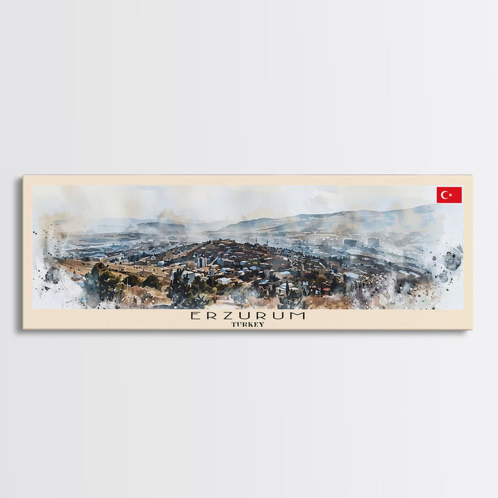 Erzurum Turkey Travel Print Wall Art, Panoramic City Art, Travel Art, Wall Decor, Vacation Gift, Framed Canvas Print Or Metal Art