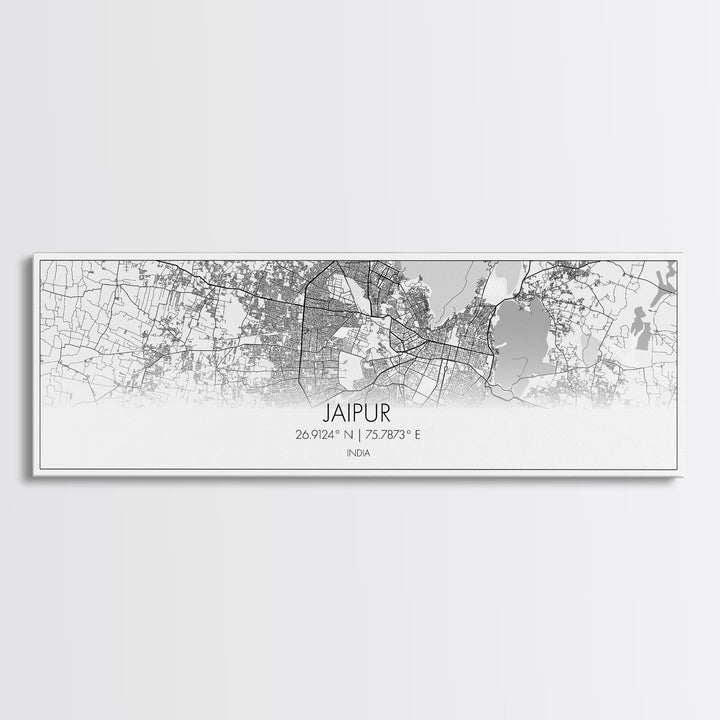 Panoramic Jaipur City Map, India Art, Map Print, Minimalist Wall Art, Canvas Art, Housewarming Gift, Street Map Art, Closing Gift