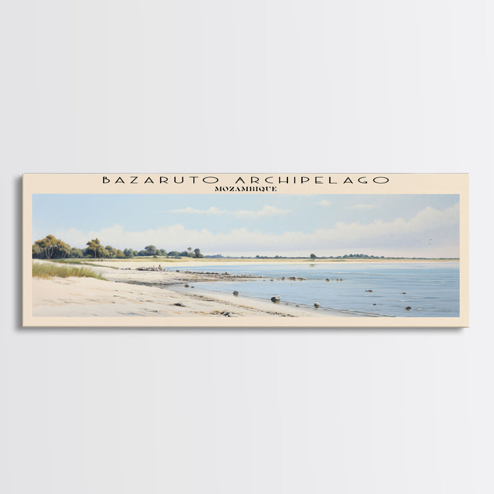 Bazaruto Archipelago Travel Art Framed Canvas Print, COUNTRY Wall Decor, Home Decor, Travel Poster, Vintage Wall Art, Watercolor Painting