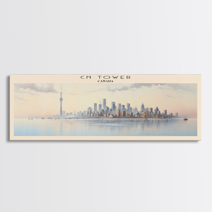 CN Tower Framed Canvas Print Travel Poster | Wall Art | Home Decor | Gift For Travel Lover | Wall Hanging | Original Art