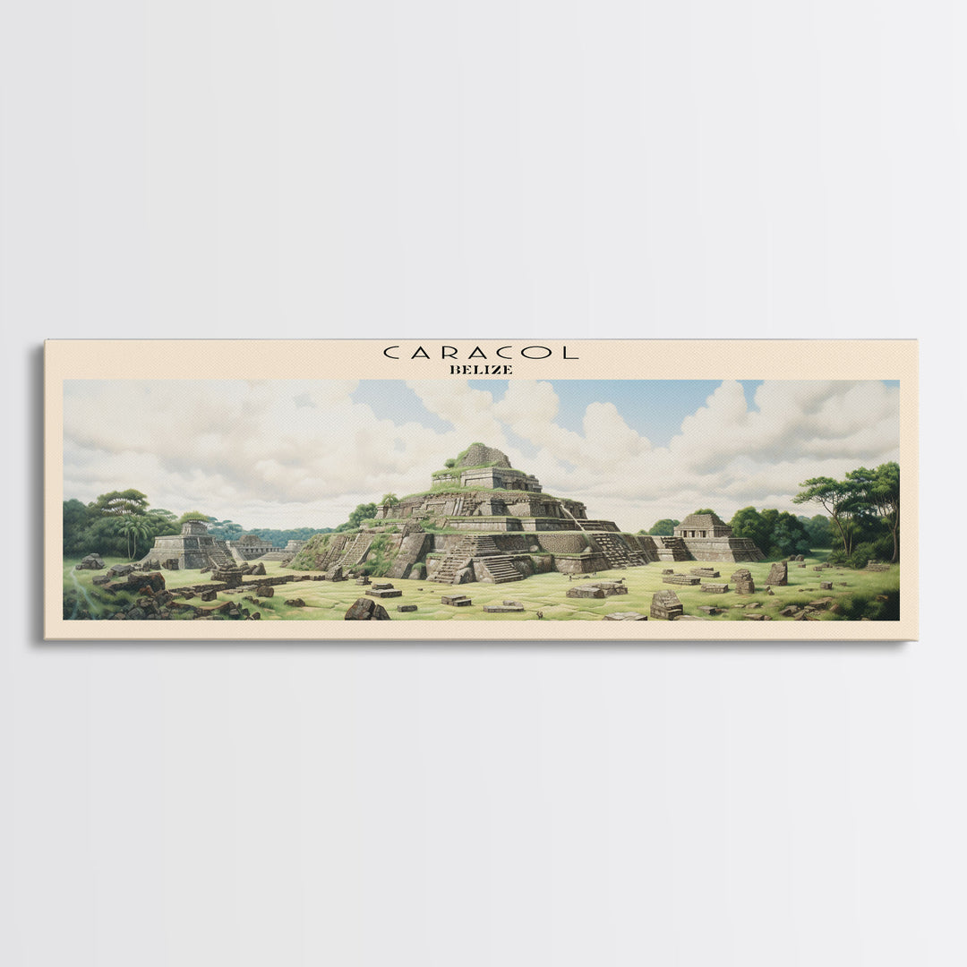 Caracol Travel Art Framed Canvas Print, COUNTRY Wall Decor, Home Decor, Travel Poster, Vintage Wall Art, Watercolor Painting