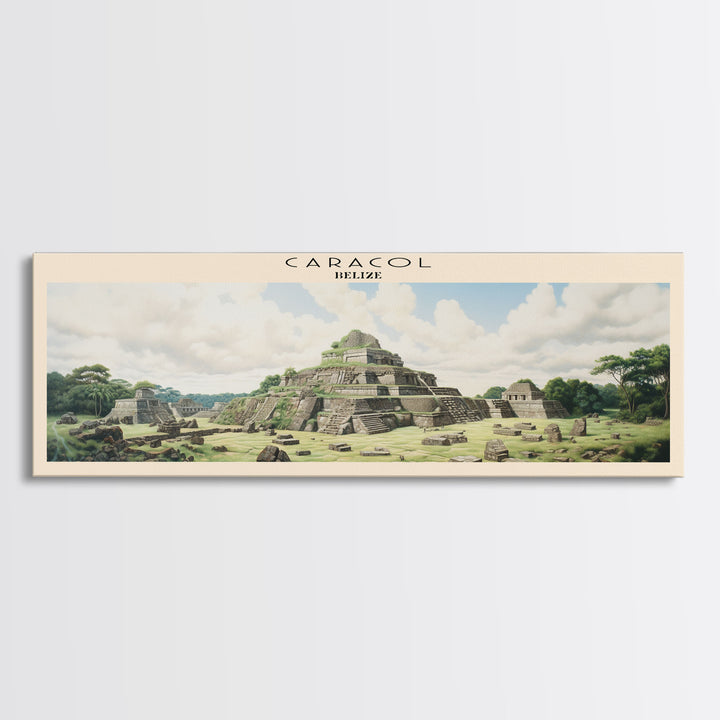 Caracol Travel Art Framed Canvas Print, COUNTRY Wall Decor, Home Decor, Travel Poster, Vintage Wall Art, Watercolor Painting