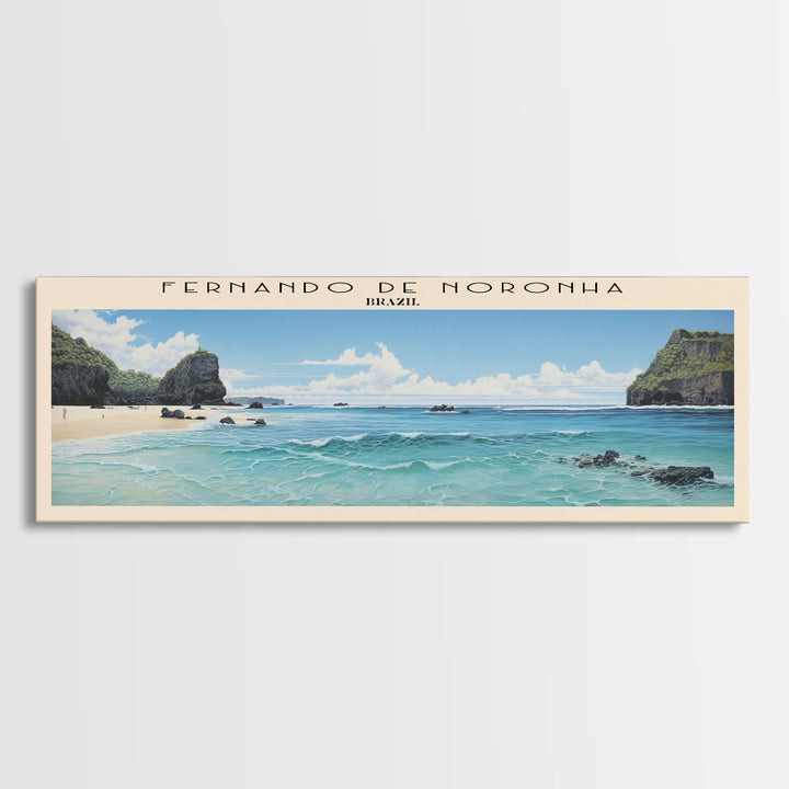 Fernando de Noronha COUNTRY | Framed Travel Poster Canvas Print | Trendy Wall Art | Watercolor Painting | Living Room Art | Unique Art