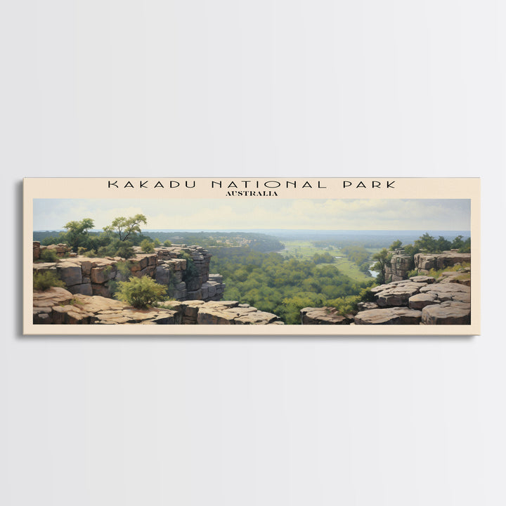 Kakadu National Park Travel Art Framed Canvas Print, COUNTRY Wall Decor, Home Decor, Travel Poster, Vintage Wall Art, Watercolor Painting