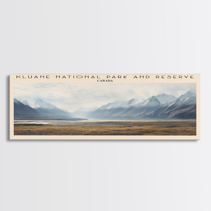 Kluane National Park and Reserve COUNTRY Travel Poster Print, Framed Canvas Print, COUNTRY Travel Art, Wood Framed Art, Wall Hanging, Home Decor